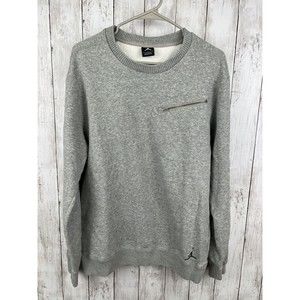 AIR JORDAN Sweater Adult Large Gray JUMPMAN Sweatshirt MJ Pullover Mens